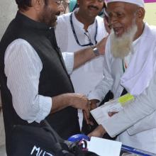 flagged off the first batch of Haj pilgrims from Haj Terminal at New Delhi Airport with prayers of country's safety and prosperity